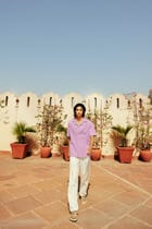 Lavender schiffli shirt view 3