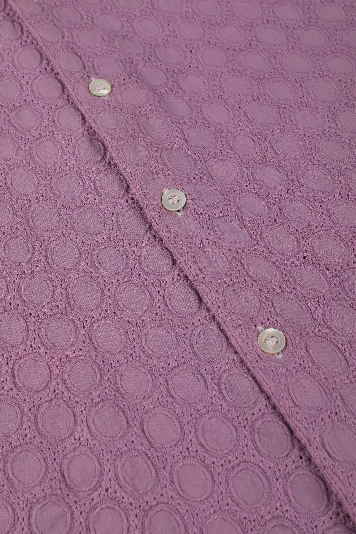 Lavender schiffli shirt - image 5
