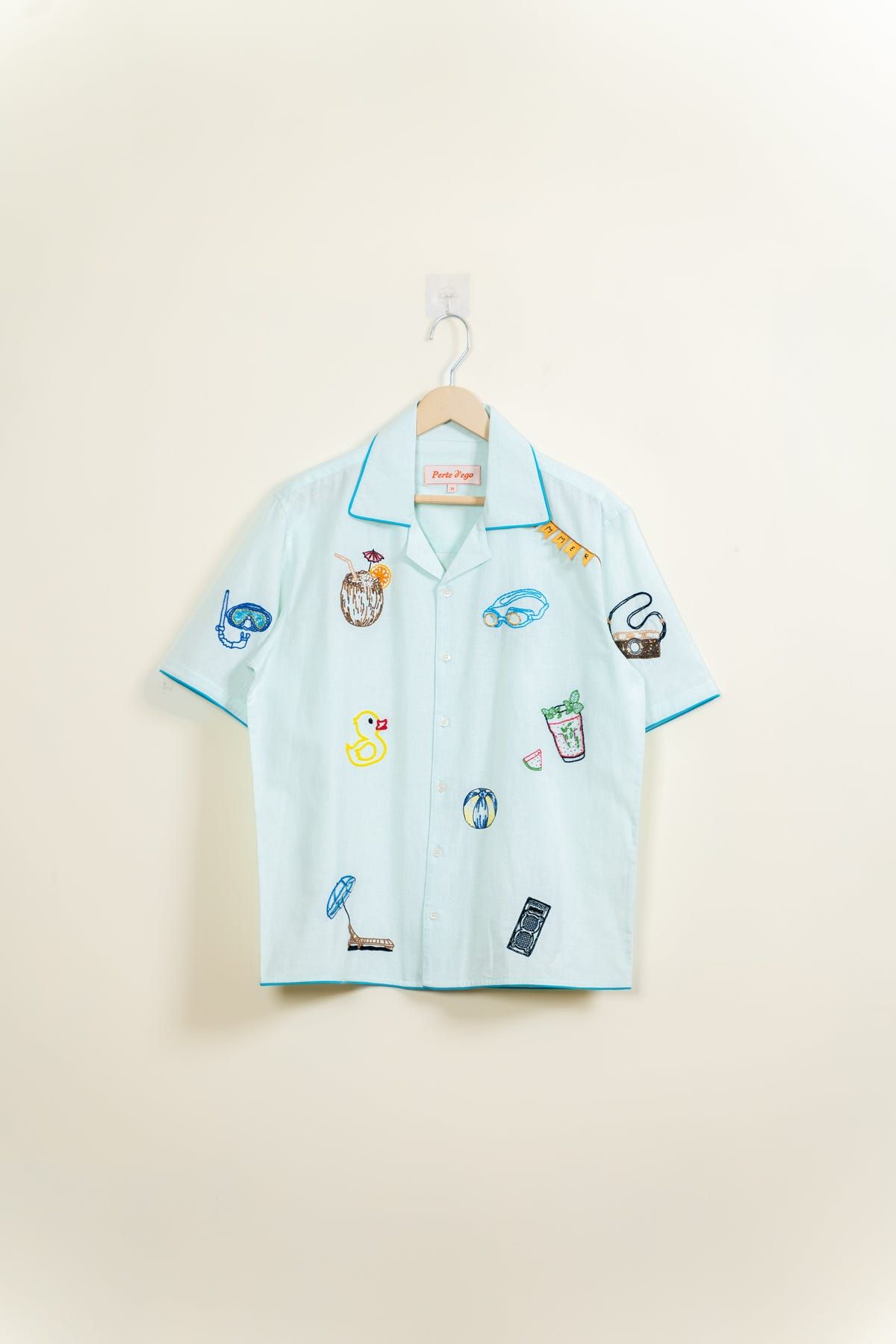 “Day at the pool” hand embroidered shirt - image 1