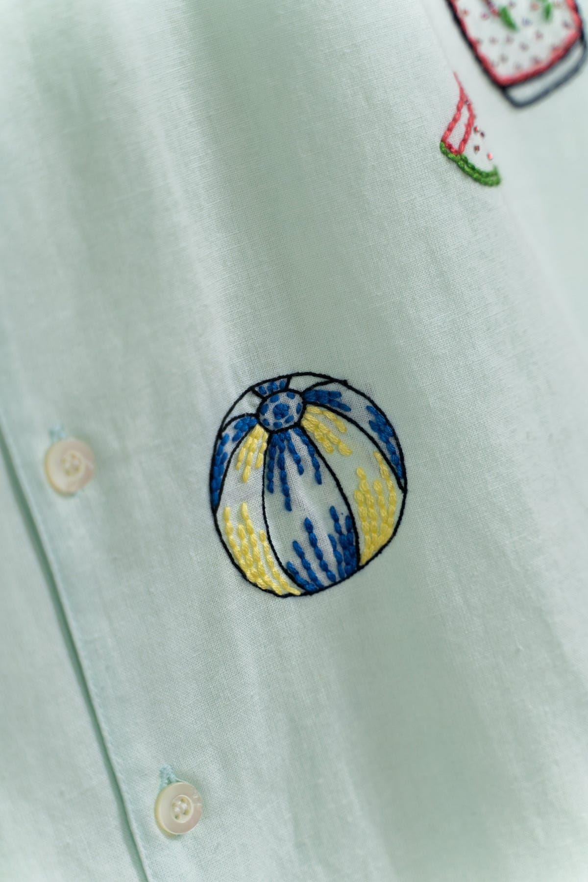 “Day at the pool” hand embroidered shirt - image 4
