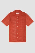 Floral lace shirt half sleeves- Rust view 1