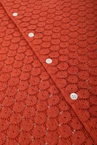 Floral lace shirt half sleeves- Rust view 3