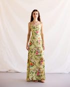 Vintage victorian print Pleated Cowl Aline Dress view 1