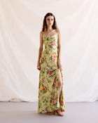 Vintage victorian print Pleated Cowl Aline Dress view 4