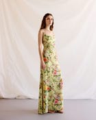 Vintage victorian print Pleated Cowl Aline Dress view 5