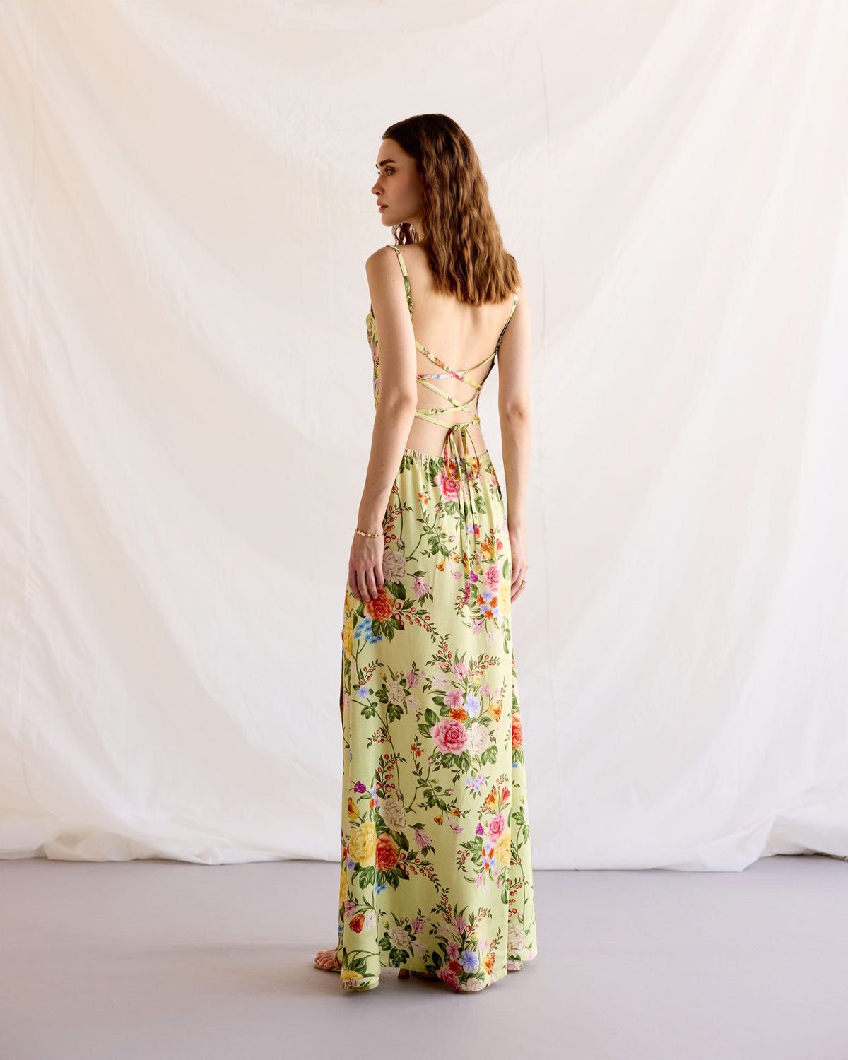 Vintage victorian print Pleated Cowl Aline Dress - image 6