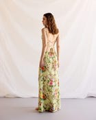 Vintage victorian print Pleated Cowl Aline Dress view 6