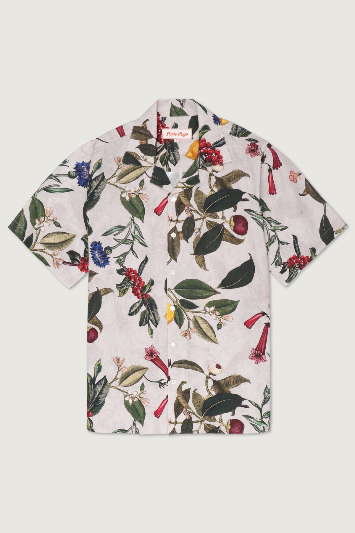 Botanical print shirt- Grey - image 1