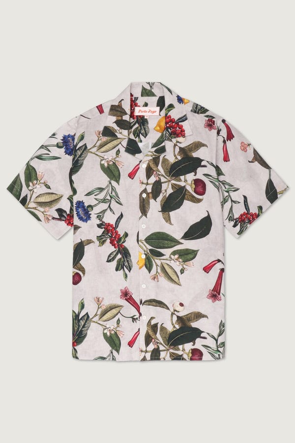 Perte D'ego — Botanical print shirt- Grey