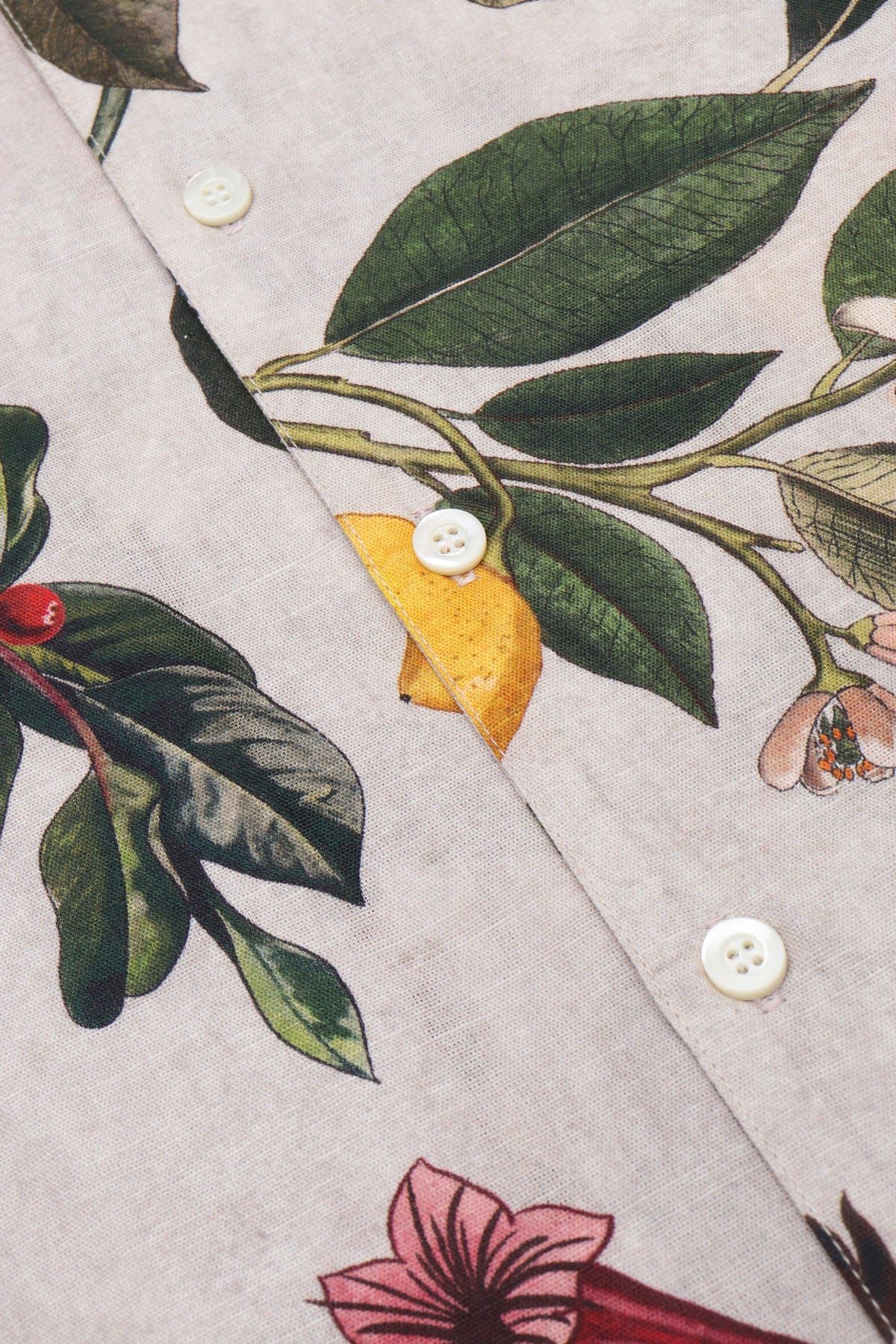 Botanical print shirt- Grey - image 3
