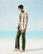 Floral stripes linen blazer view 5