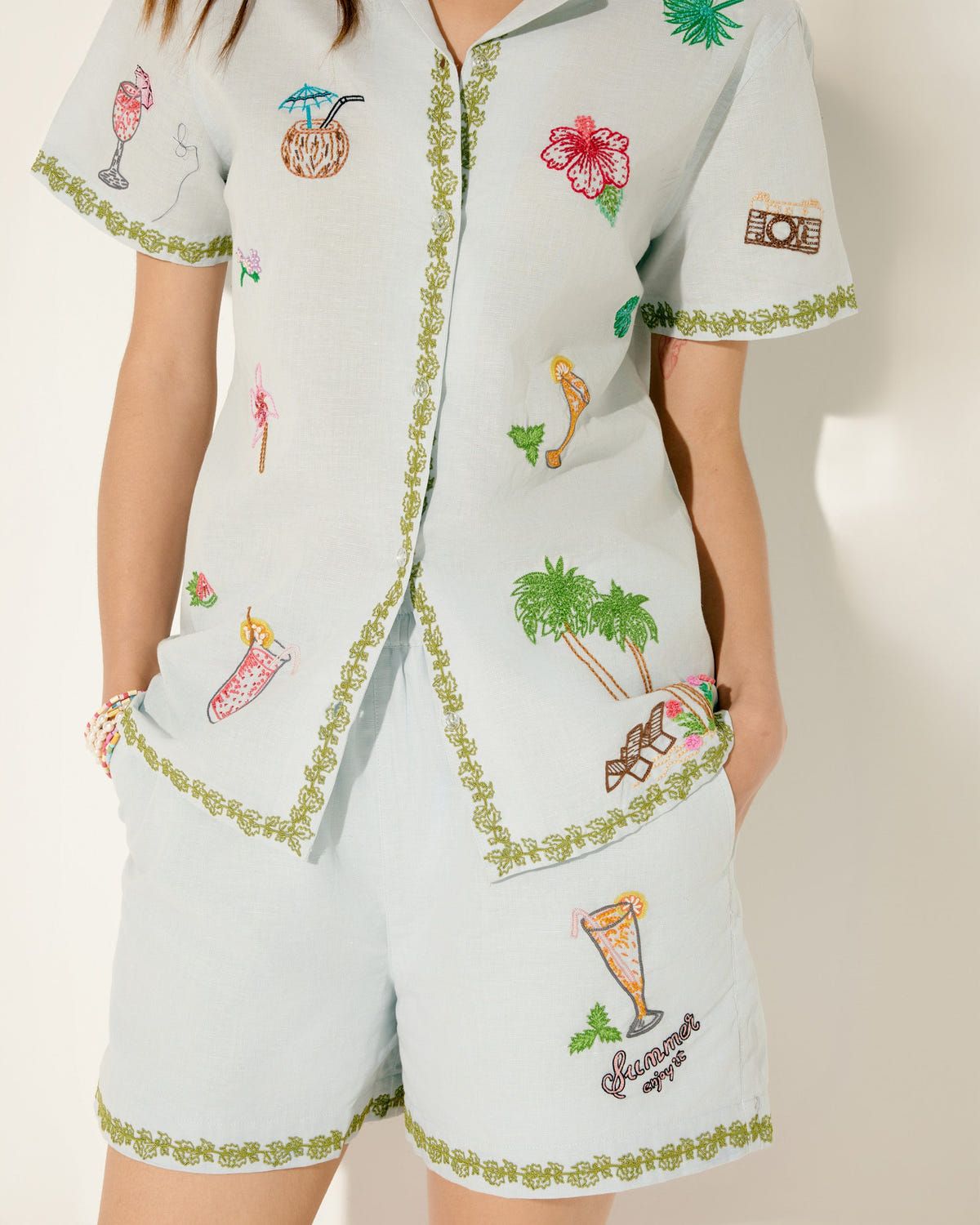 "Le Sundowner" hand embroidered shirt - image 2