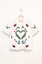 "Lovers in paradise" hand embroidered shirt view 1