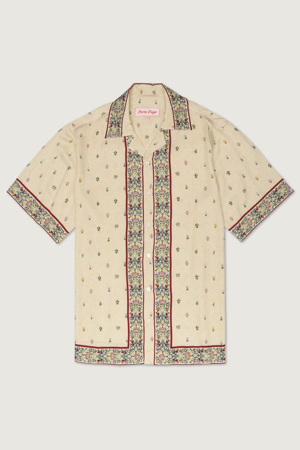 Perte D'ego — Floral border print shirt