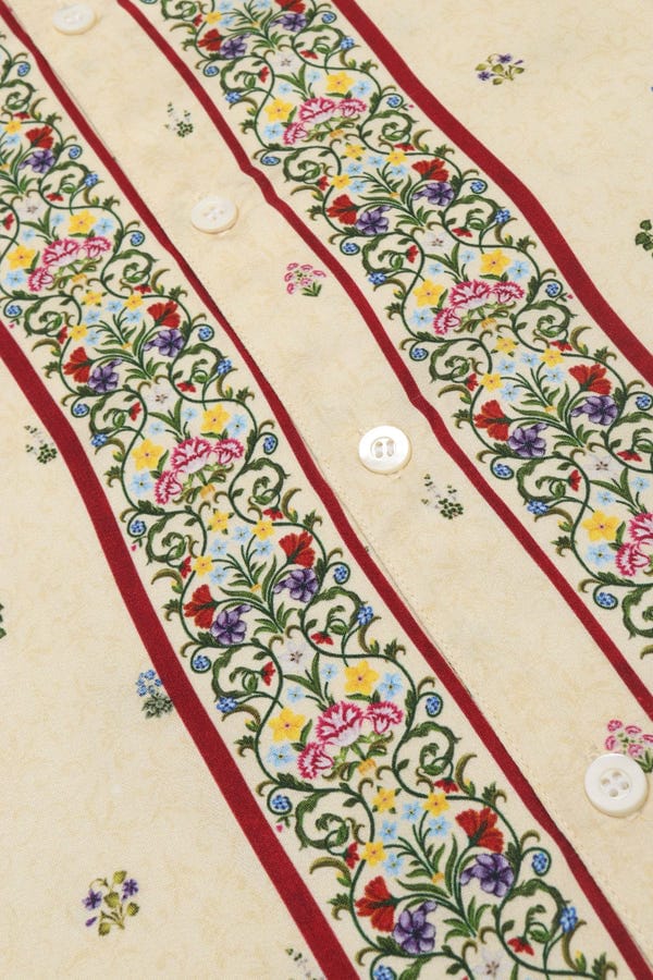 Perte D'ego — Floral border print shirt