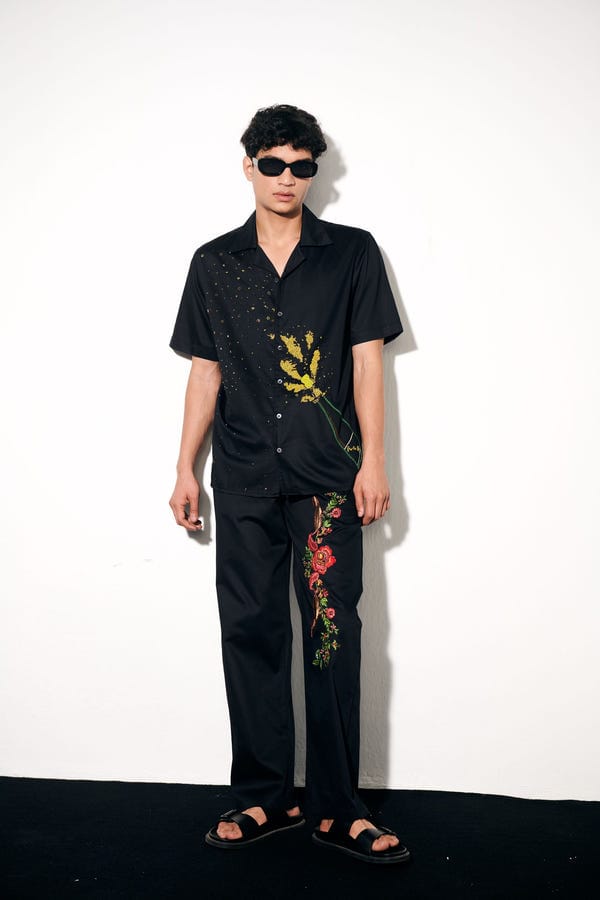 Perte D'ego — "Champagne showers" hand embroidered Shirt