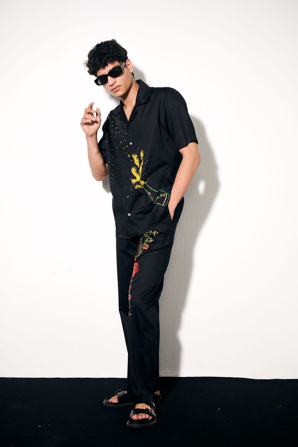 "Champagne showers" hand embroidered Shirt - image 5