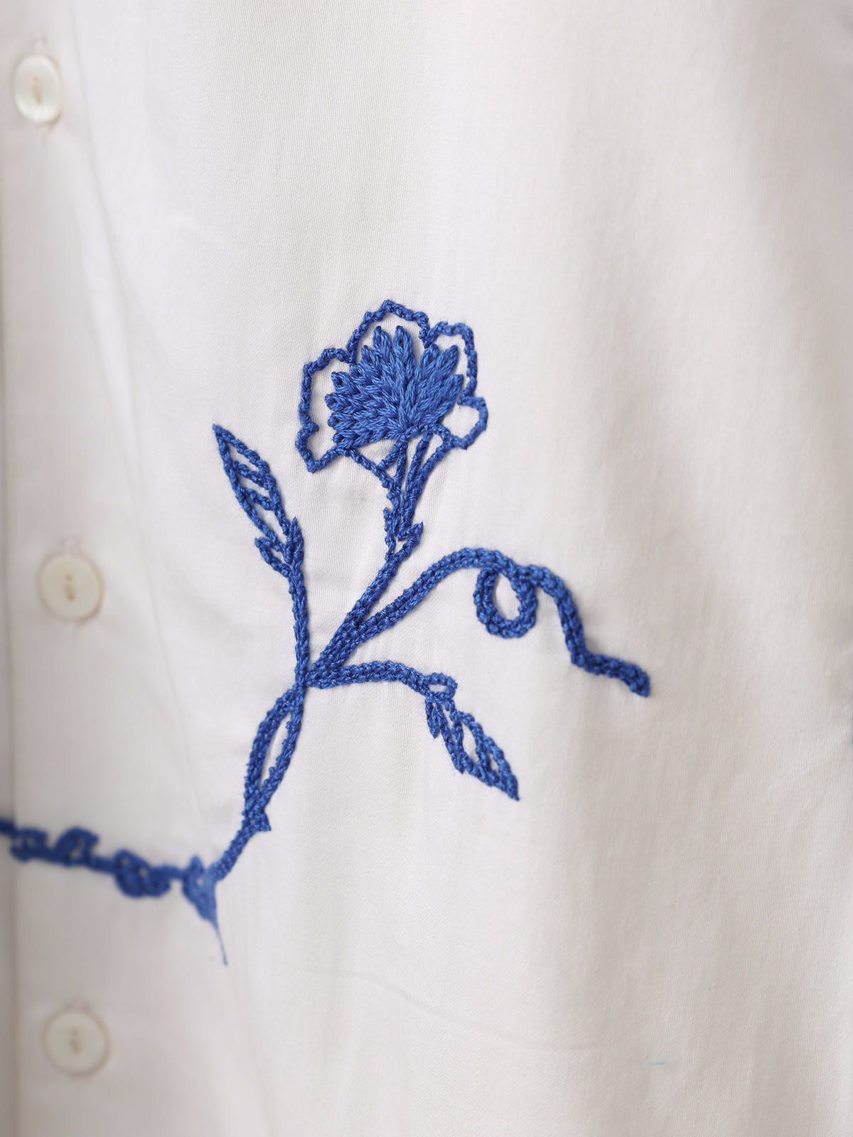 "Blue floral" hand embroidered shirt - image 2
