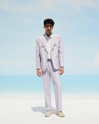 Lavender floral embroidered blazer view 2