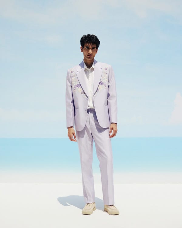 Perte D'ego — Lavender floral embroidered blazer