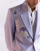 Lavender floral embroidered blazer view 4