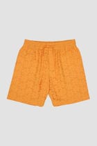 Orange floral embroidered shorts view 1