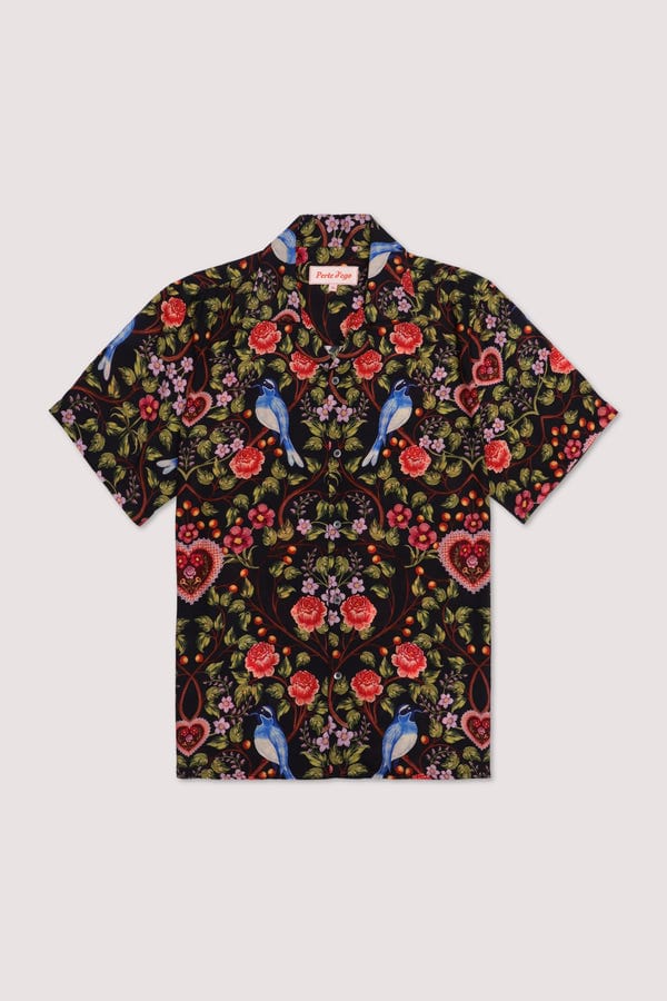 Perte D'ego — Lovers vintage print shirt- Black