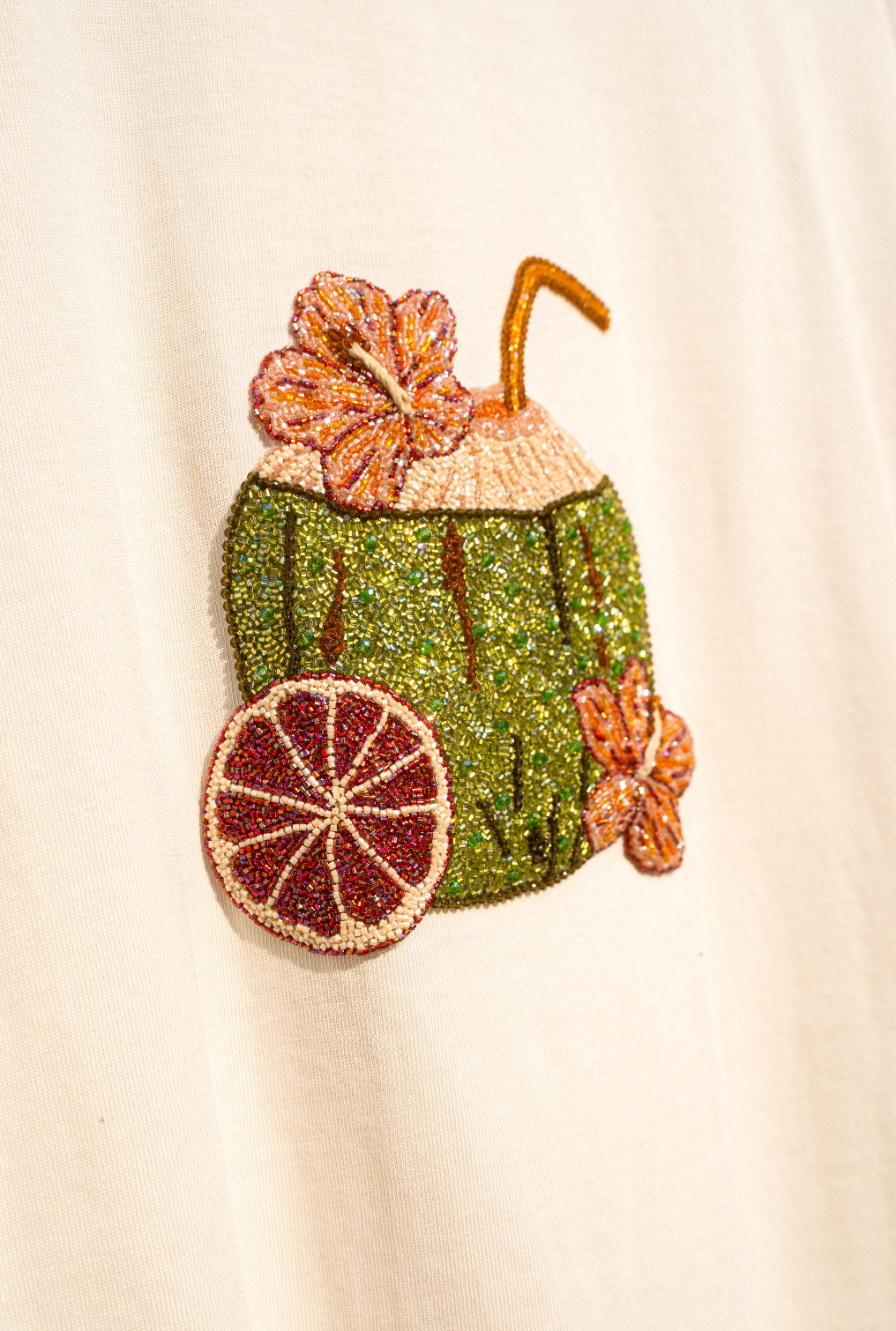 "Le Coconut" hand embroidered T-Shirt - image 2