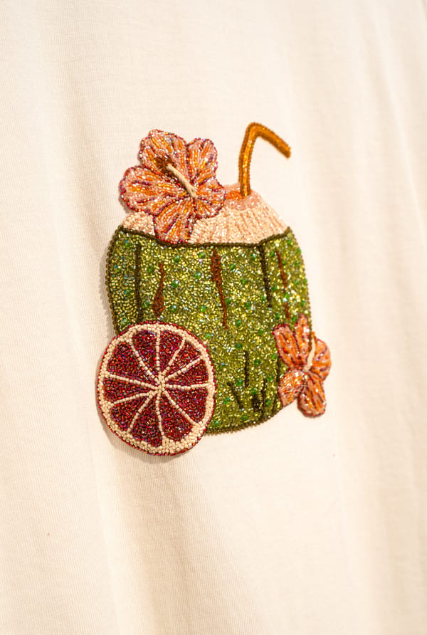 Perte D'ego — "Le Coconut" hand embroidered T-Shirt