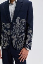 "Celestial Vines" hand embroidered blazer view 3