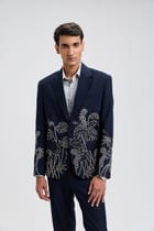"Celestial Vines" hand embroidered blazer view 5