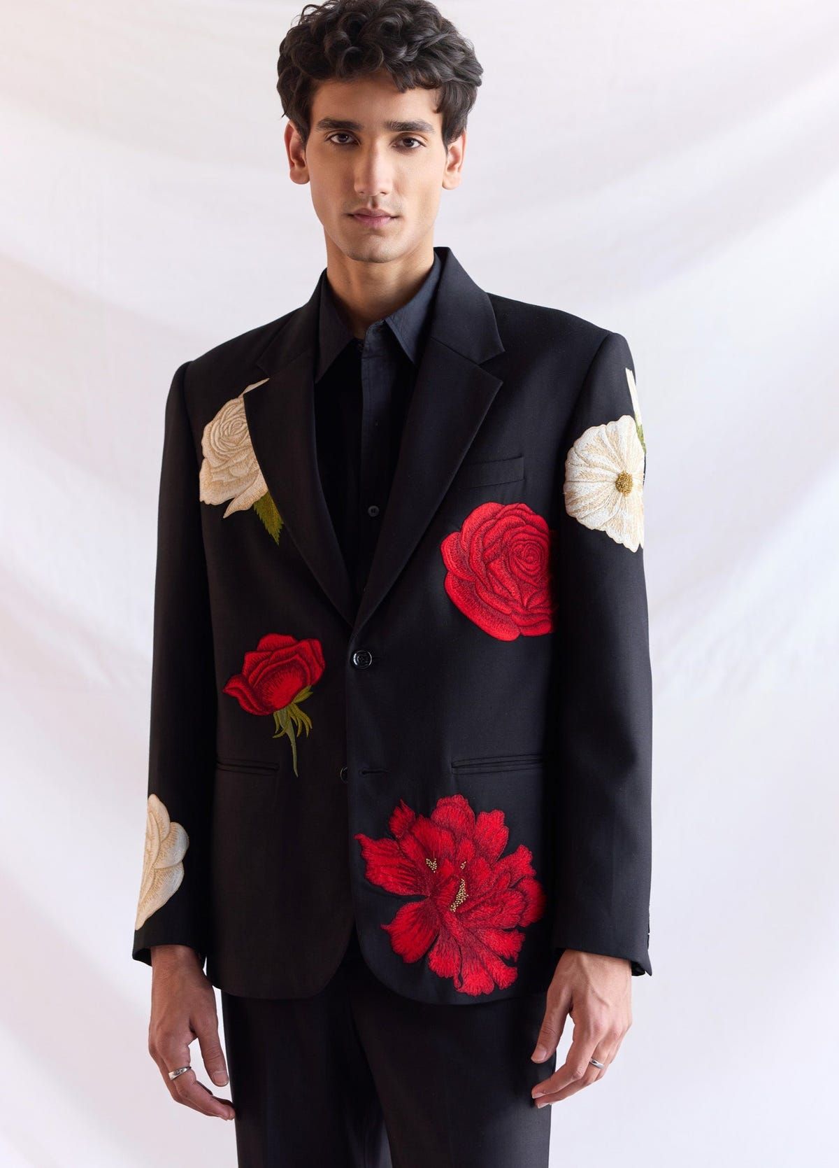 "Floral Reverie" hand embroidered Blazer - image 1