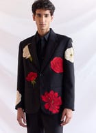 "Floral Reverie" hand embroidered Blazer view 1