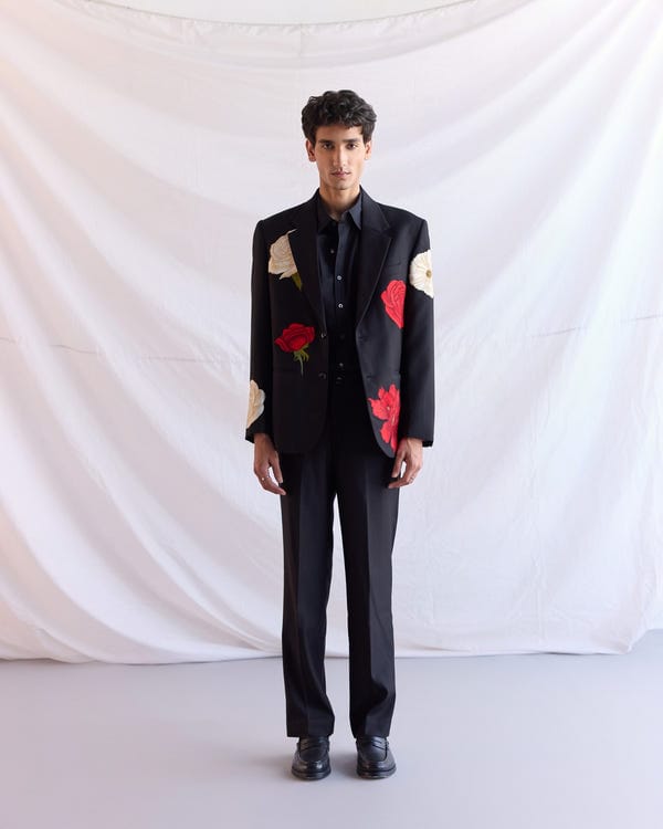 Perte D'ego — "Floral Reverie" hand embroidered Blazer