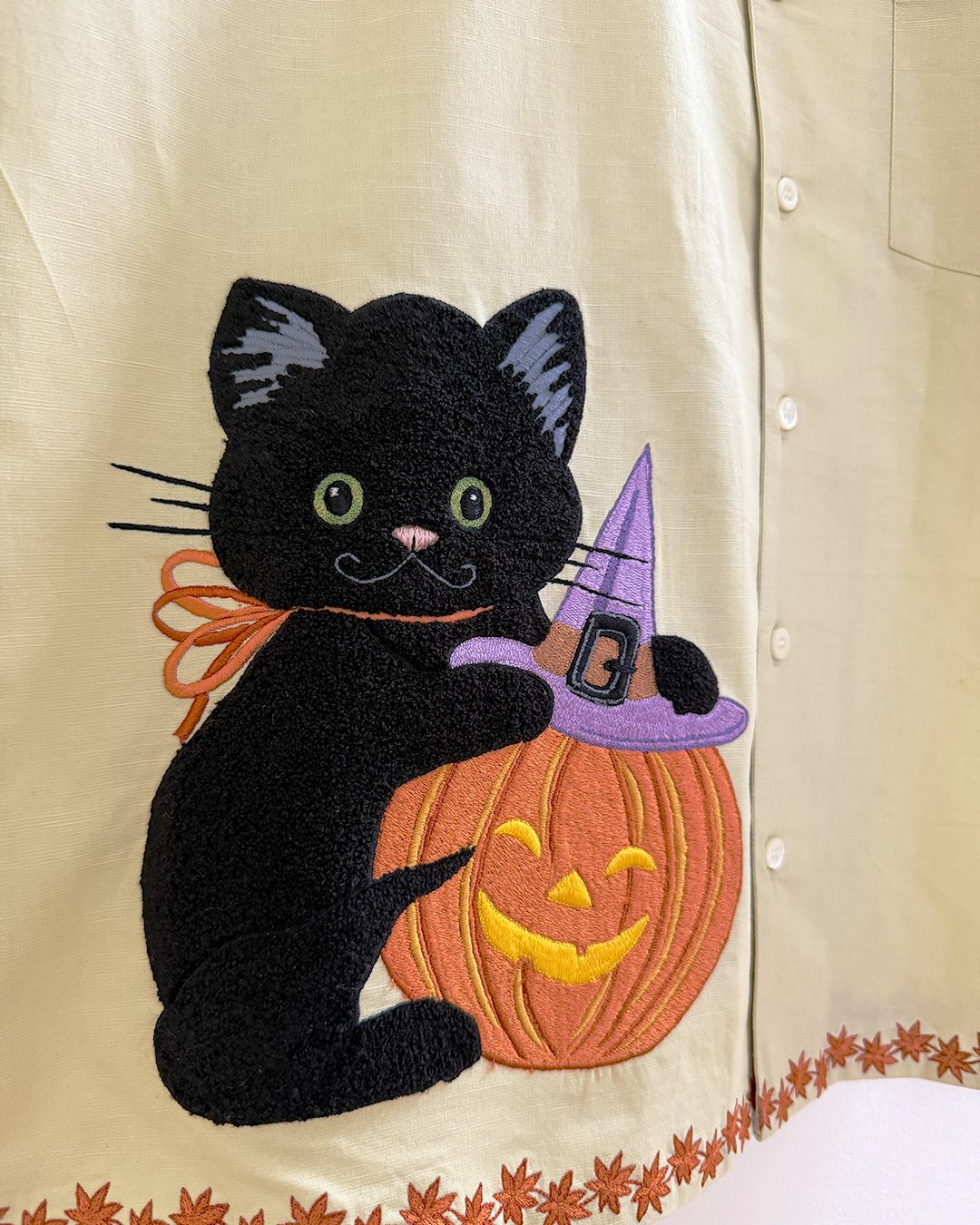"Pumpkin Paws" embroidered shirt - image 2