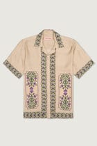 Vintage Floral Border Silk Shirt view 1