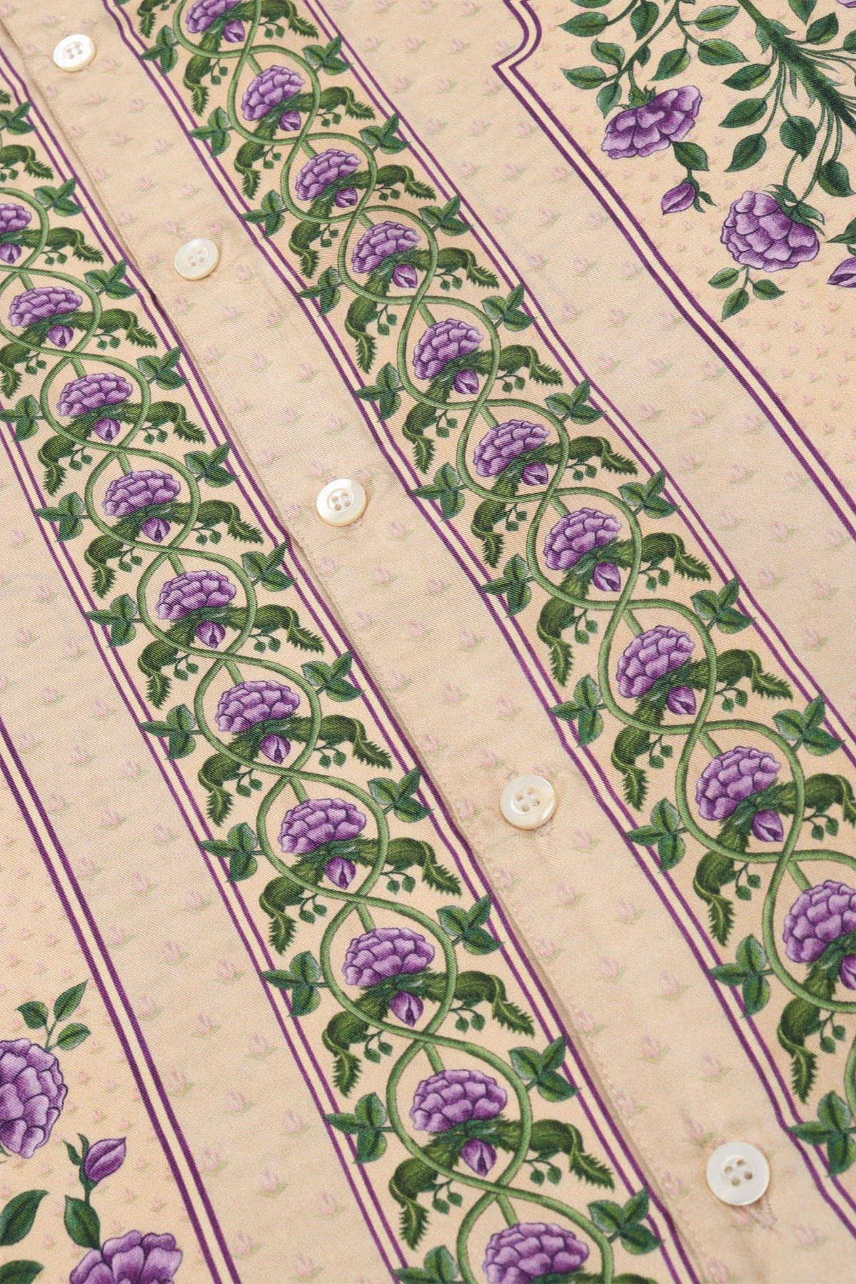 Vintage Floral Border Silk Shirt - image 2