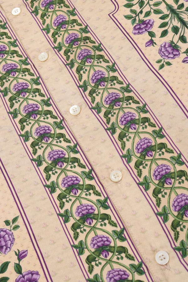 Perte D'ego — Vintage Floral Border Silk Shirt