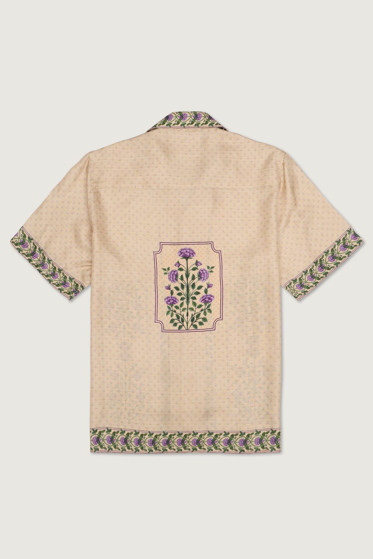 Vintage Floral Border Silk Shirt - image 3