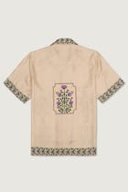 Vintage Floral Border Silk Shirt view 3