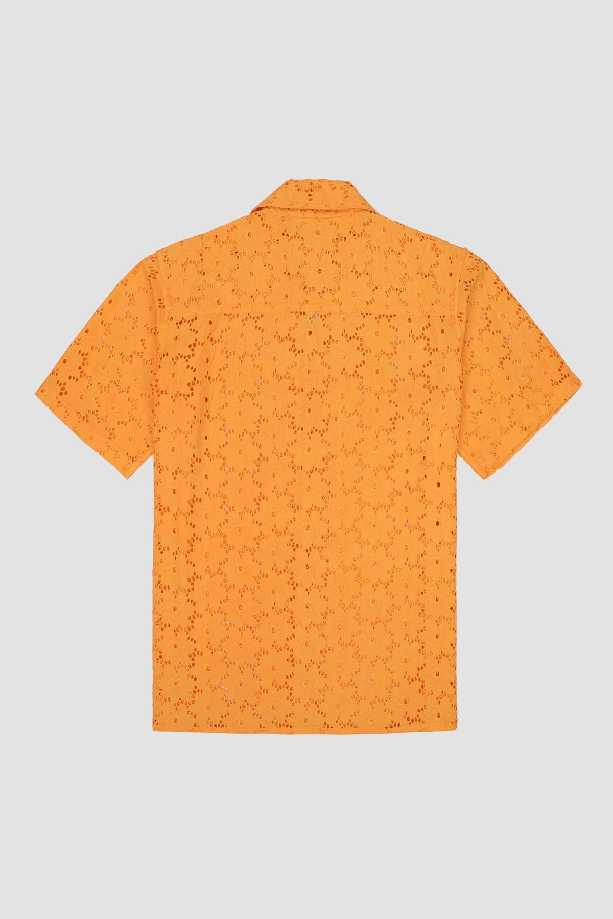 Orange floral embroidered shirt - image 4
