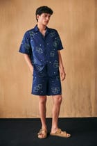 Geometrical mirror work hand embroidered shirt view 2