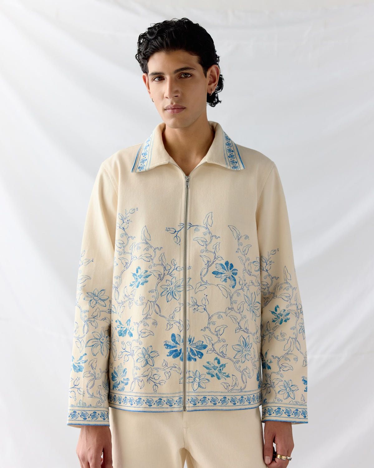 Floral sketch twill jacket - image 4