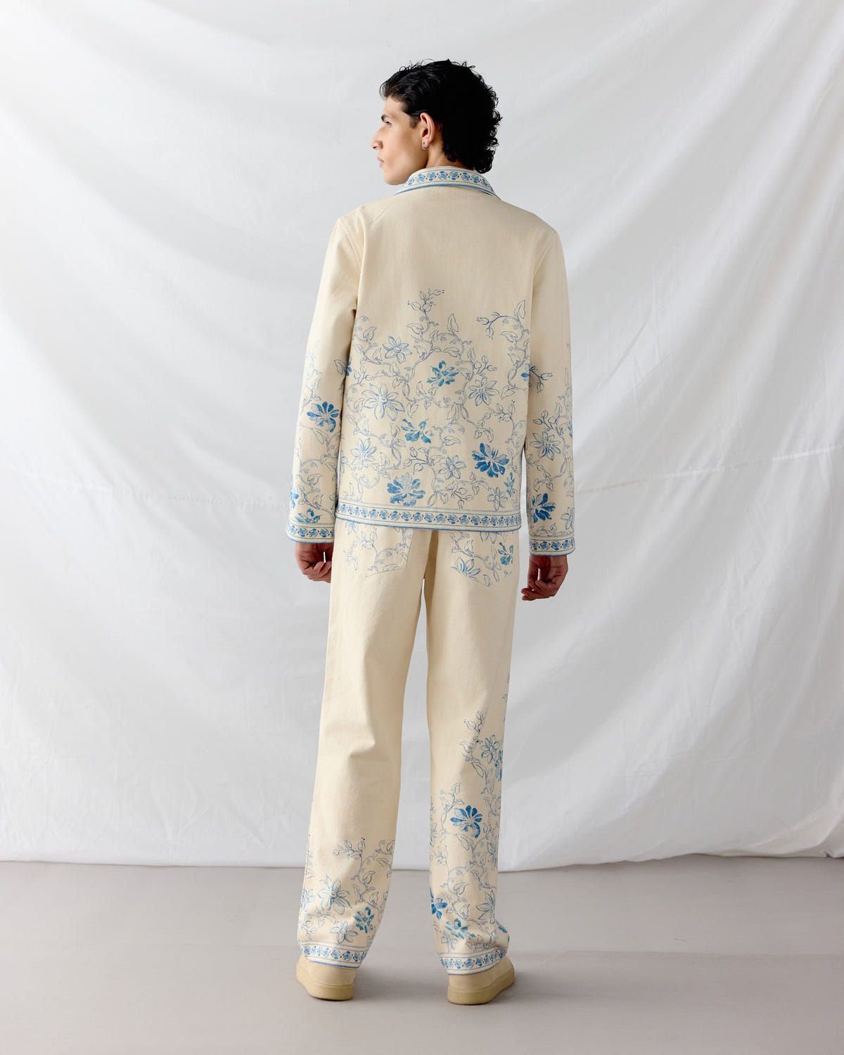 Floral sketch twill jacket - image 5