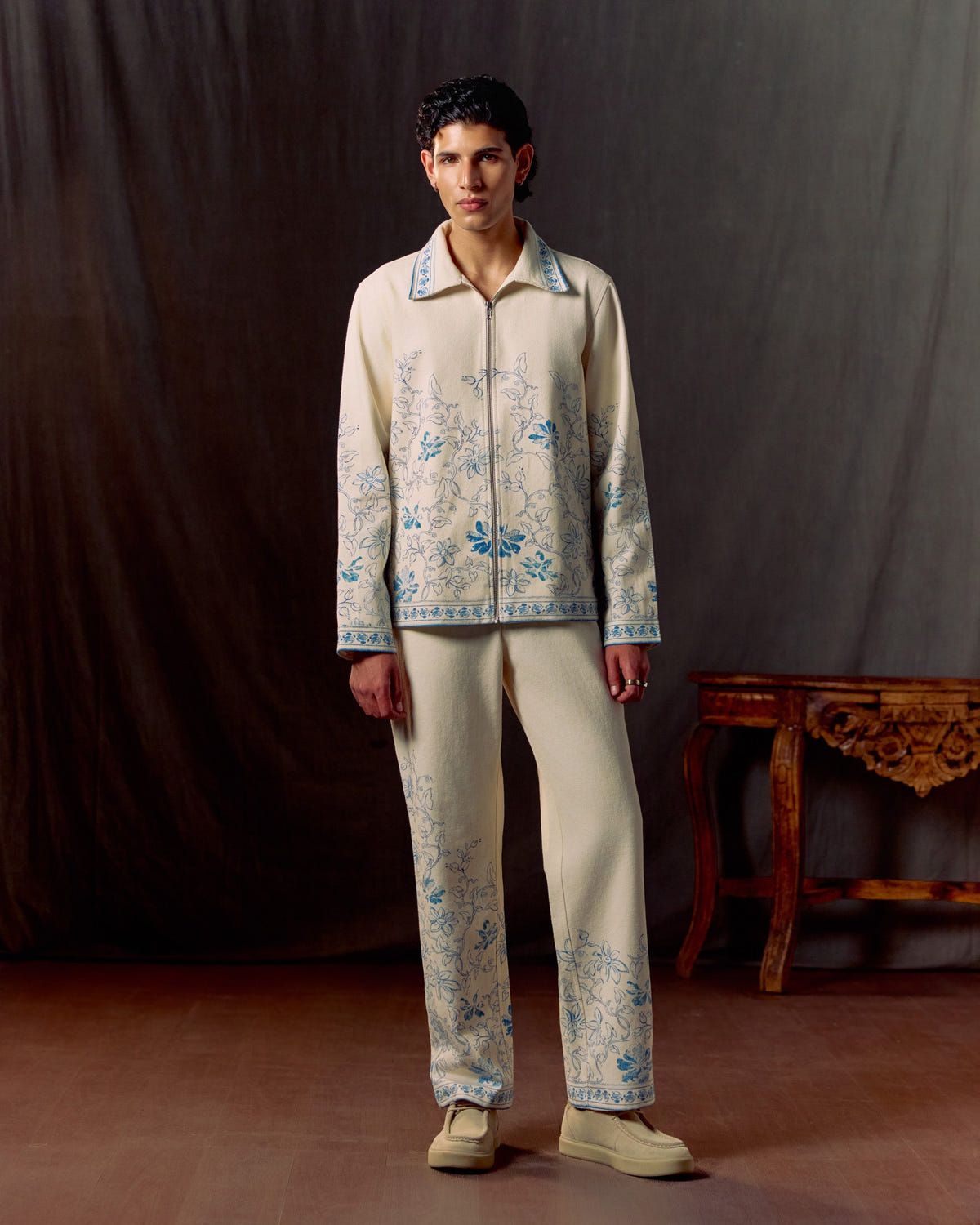 Floral sketch twill jacket - image 6