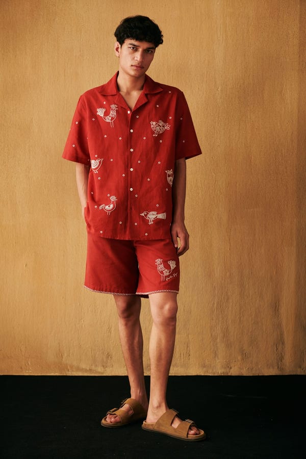 Perte D'ego — "Afternoon in Tuscany" hand embroidered resort set
