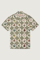 Botanical illustrations half sleeves shirt- Green view 1