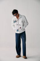 "Aprés ski" embroidered zip up jacket view 3