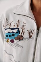 "Aprés ski" embroidered zip up jacket view 4