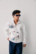 "Aprés ski" embroidered zip up jacket view 7